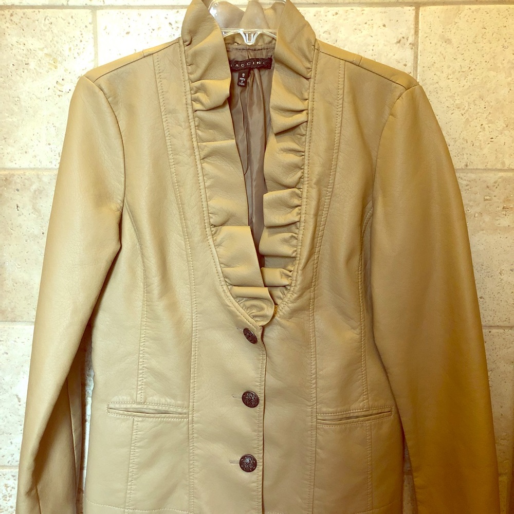 Faux leather blazer